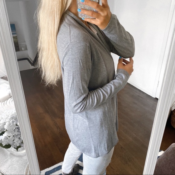 🐚 ZARA KNIT GREY BASIC CARDIGAN SWEATER! - Picture 4 of 12